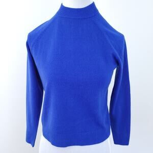 Karen Scott Mock Neck Sweater Blue PP, Long Sleeve Fits XS Petite Women Top